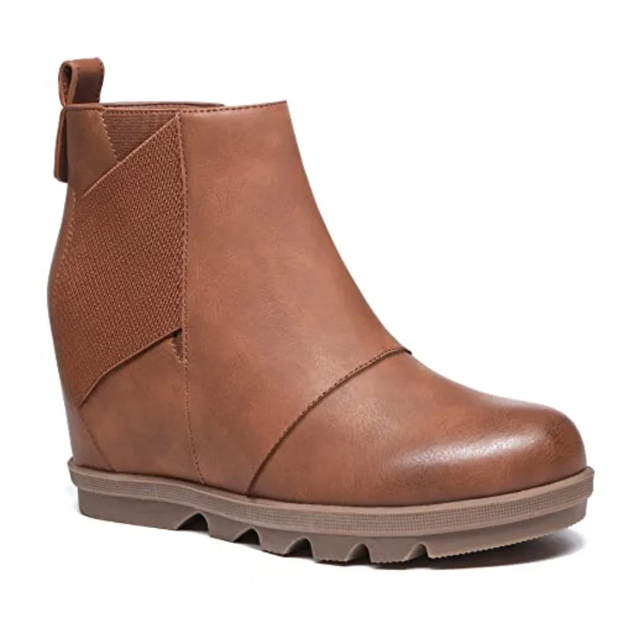 

Athlefit Women's Wedge Boots Comfortable Ankle Wedge Booties