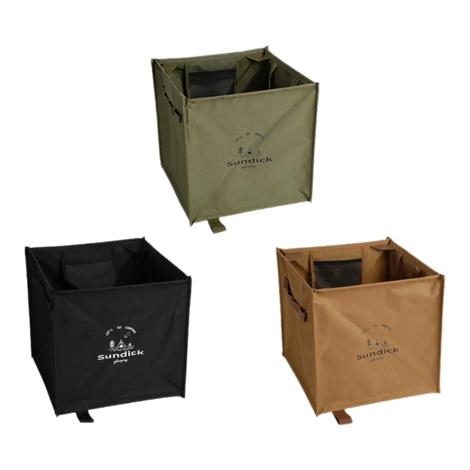 Camping Trash Can Oxford Cloth Compact Multipurpose Space Saving Folded Trash Bin for Gardening Camping Indoor Outdoor Fishing