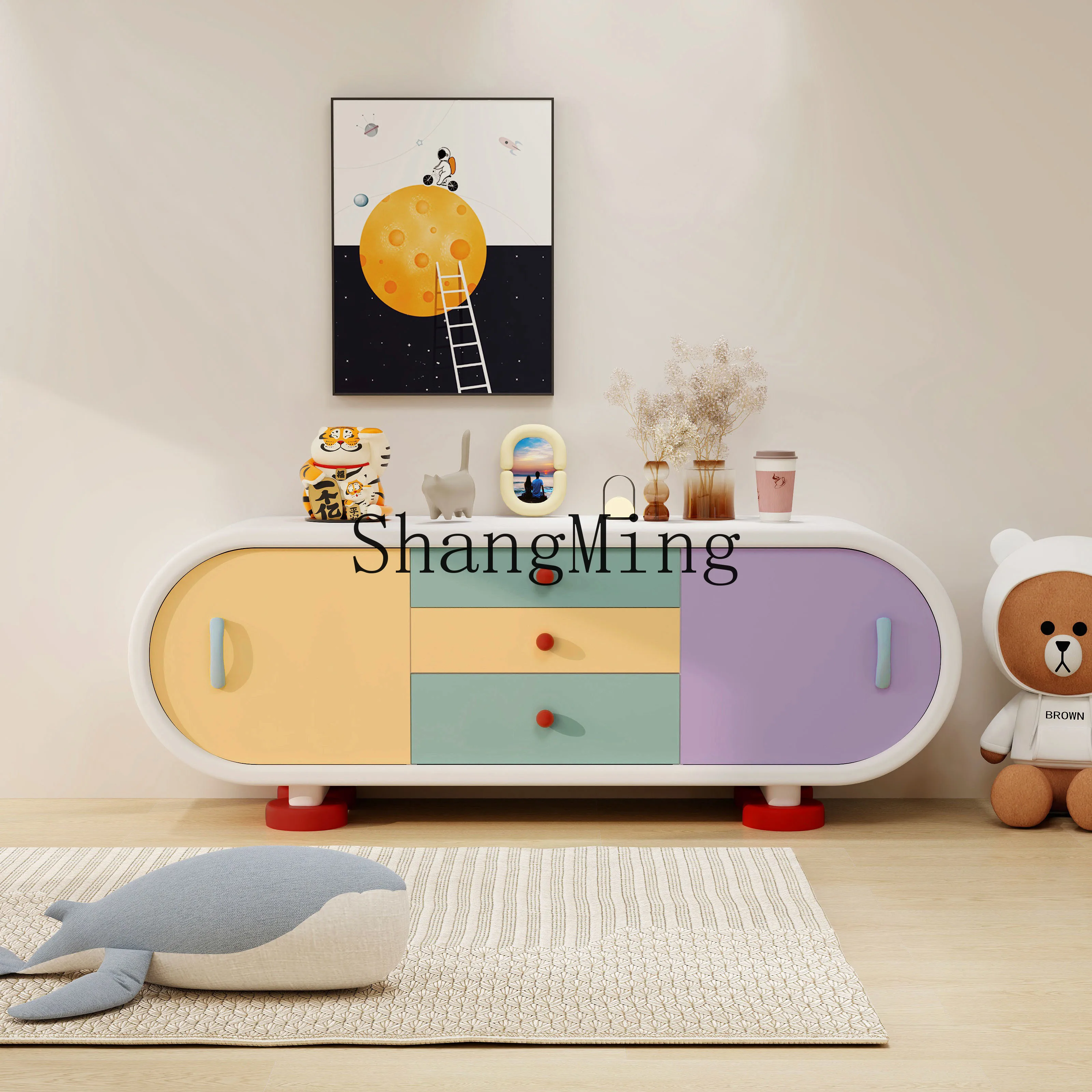 

CL TV decorative cabinet Modern painted display cabinet Storage cabinet Simple storage, wood-based panel material