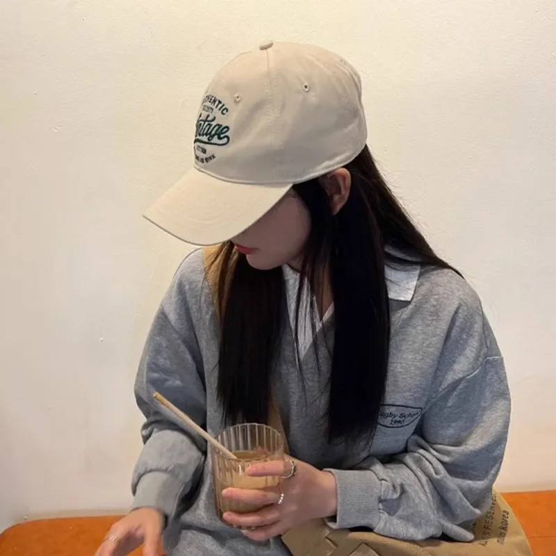 Vintage Buchstaben Baseball Hut Für Frauen Mode Stickerei Sommer Outdoor Golf Sport Sonnenblende Hut Pferdeschwanz Snapback Schirmmützen – Detail 4