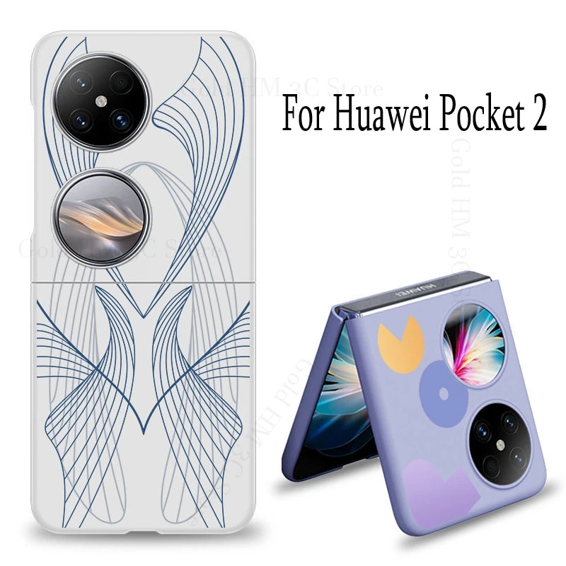 

Матовый чехол карамельных цветов для телефона Huawei Pocket 2 Capa, Жесткий Чехол-книжка из поликарбоната для HUAWEI P50, Карманный чехол с художественной линией и надписью