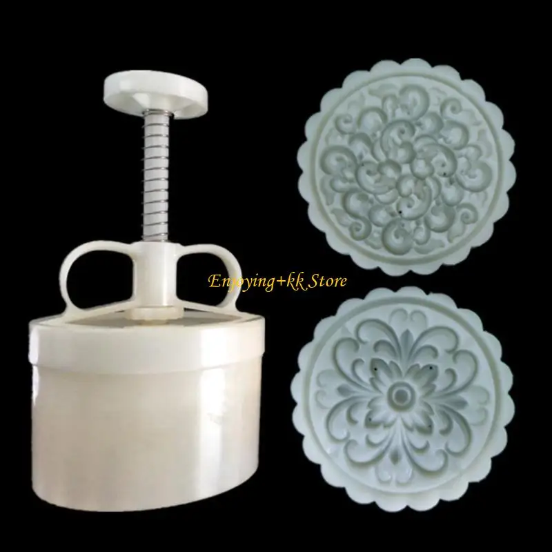 

Q1JB Dragon Phoenixs Moon Cake Mold Household Mung Bean Cake Model Printed with Embossed Ice-skin Pastry Baking Grinding Tool