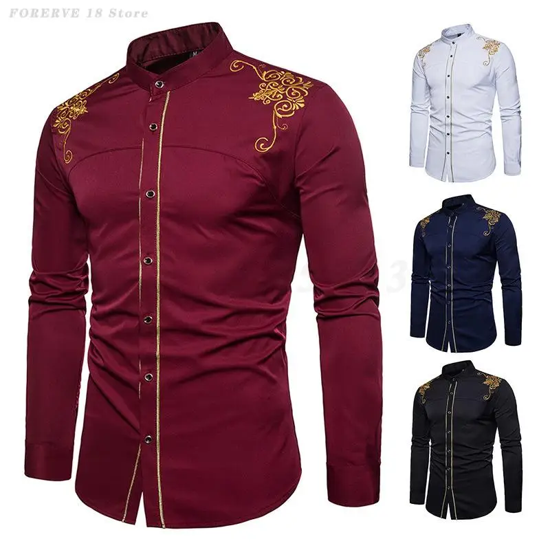 

Men's African Clothing Male Retro Long Sleeve Shirt Dashiki Top Fashion Loose Casual Streetwear Spring Summer Business Shirts