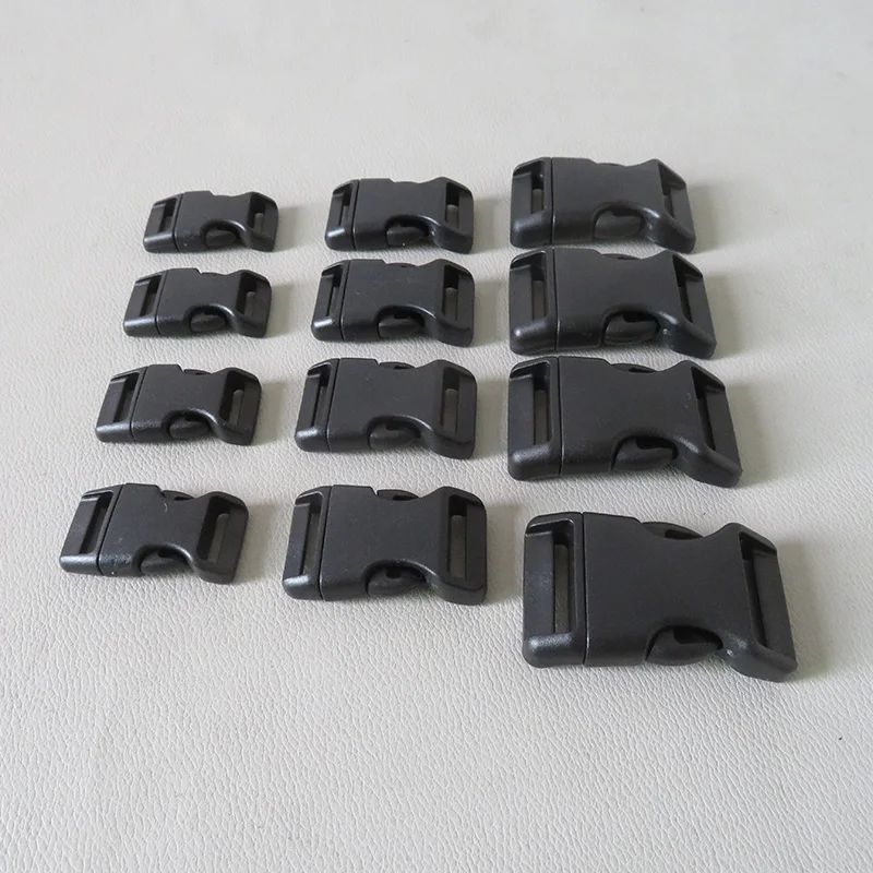 50PCS Black 15mm 20mm 25mm Plastic Release Buckle For Bag Belt Straps Pet Dog Collar Backpack Handbag Sewing Garment Accessory