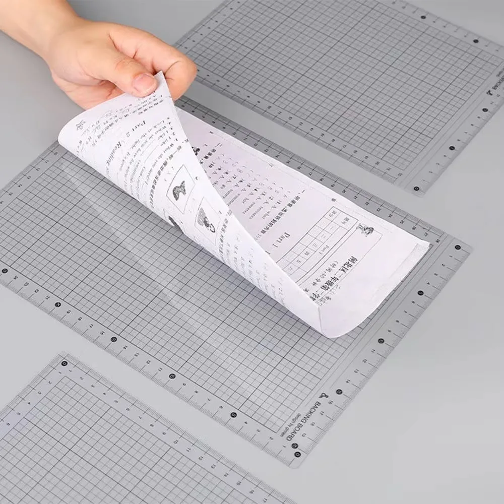 New A4/B5/A5 Learning Pad Non Slip Plastic Grid Scale Ruler Transparent Writing Board Student Writing