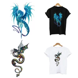 2Pcs/Lot Dragon Anime Iron On Fusible Patches Ironing Applications For Clothing Heat Adhesive Thermal Transfer T-Shirt Stickers