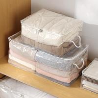 Storage Box Large Capacity Space-saving Foldable Clear Sweater Storage Bag PEVA Waterproof Bed Sheet Organizer Storage Pouch