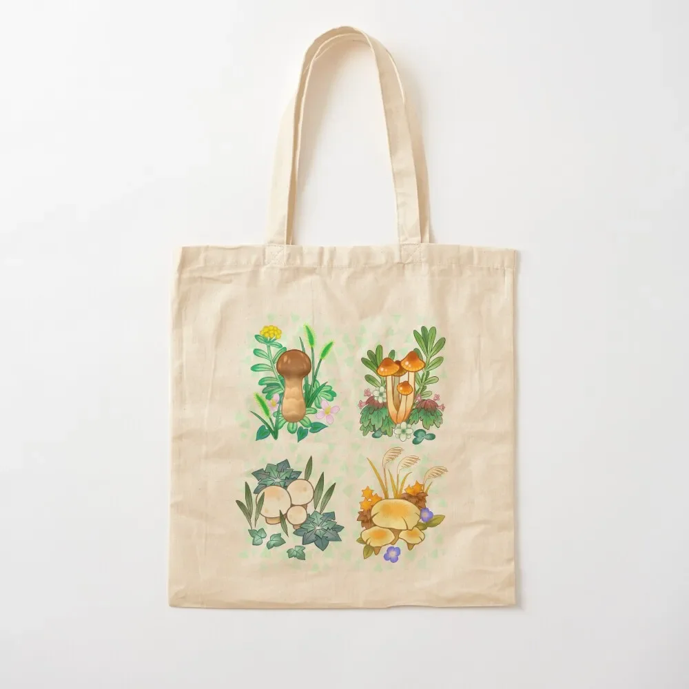 

Summer Weeds & Elegant Mushroom Tote Bag shopping bag logo Woman shopper bag