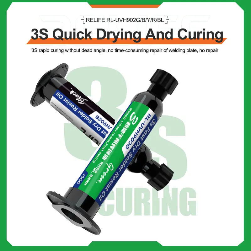 RELIFE RL-UVH902 3 Seconds Quick Drying Oil for Mobile Phone Motherboard BGA PCB Flying Line UV Repair Quick Curing Oil Tool