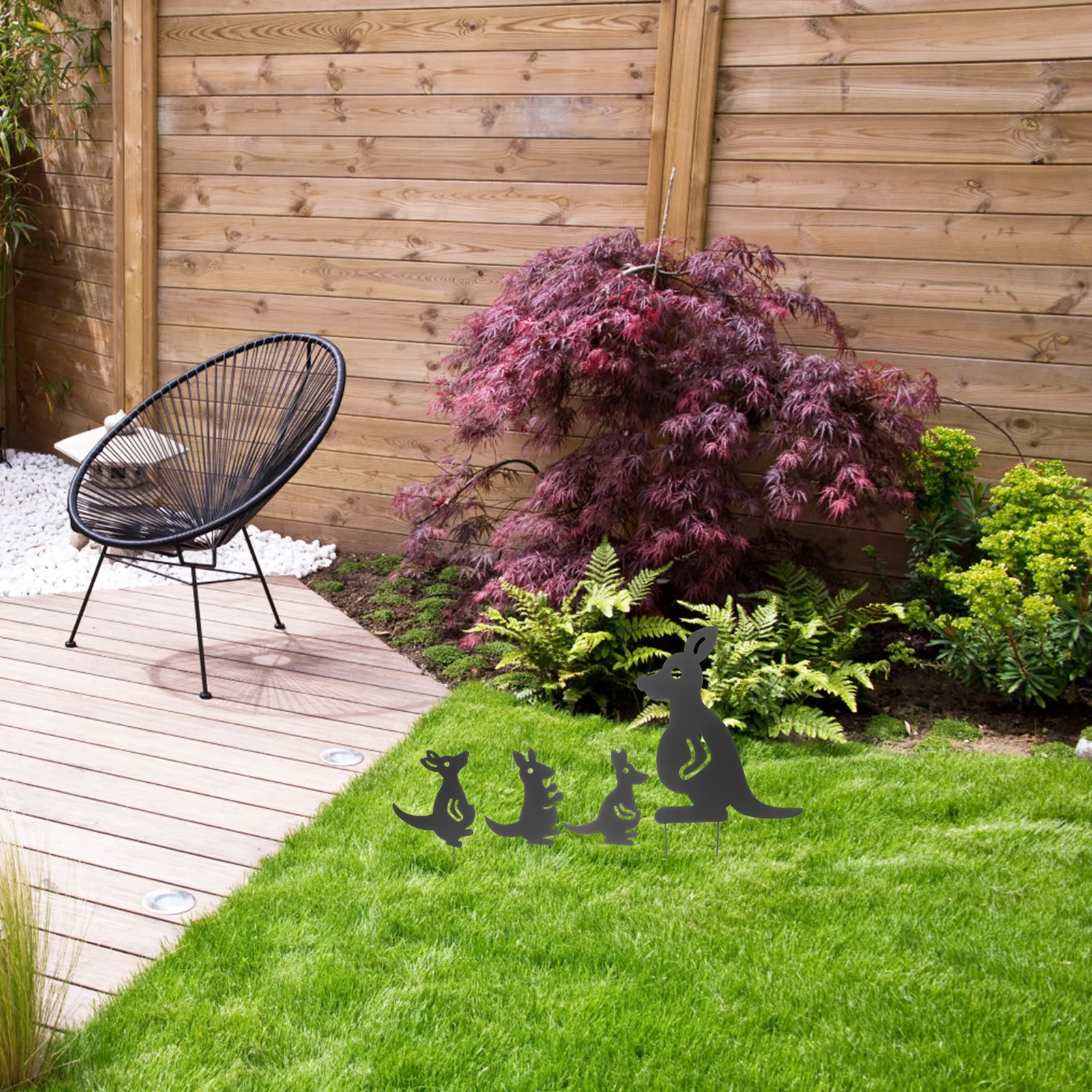 

4pcs Iron Animal Decor Garden Stake Decorative Yard Ornament For Outdoor Lawn Patio Flower Bed Landscape Decoration