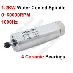 Changsheng 60000rpm 1.2KW 62MM 1000Hz ER11 Motore mandrino raffreddato ad acqua 220V AC Incisione CNC Macchina per intaglio Router Lavorazione del legno