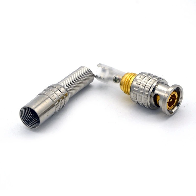 10Pcs BNC Connector, Solder-Free Q9 American Type Video Plug, Copper Pin CCTV Surveillance Accessories