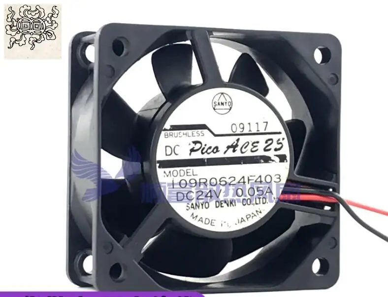 

Ltsf For Sanyo Denki 109R0624F403 DC 24V 0.05A 60x60x25mm 2-Wire Server Cooling Fan