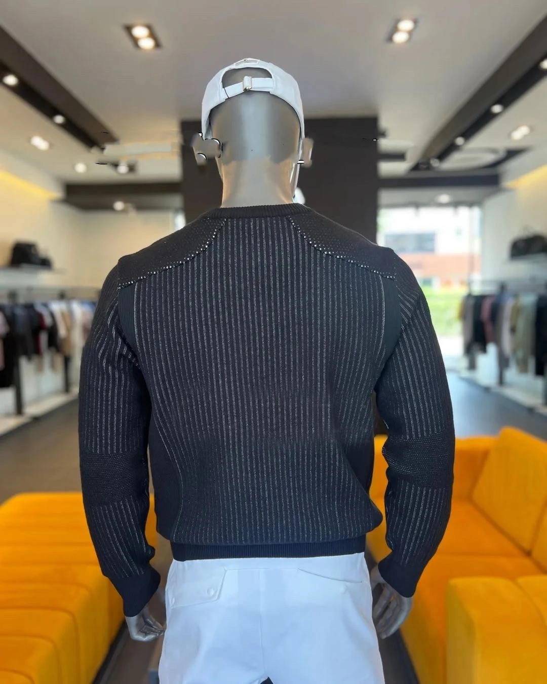 Pull de golf tricoté tête de mort à manches longues et col rond pour hommes, vêtements d'automne, 2024