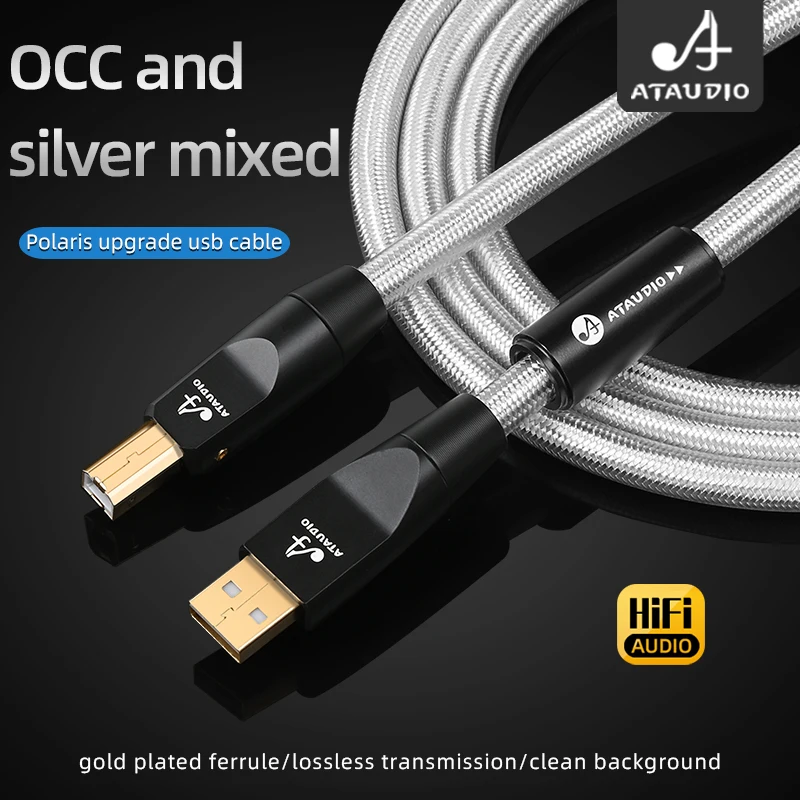 Kabel USB 7N OFC domieszka srebra typu A-B A-C C-C Hi-end kabel USB typu A do typu B do wzmacniacza komputerowego DAC