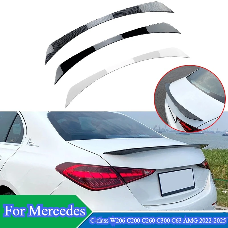 

Для Mercedes C-класса W206 C200 C260 C300 C63 AMG 2022+-2025 задний спойлер багажника крыло автозапчасти губа хвостовой плавник аксессуары обвес комплект