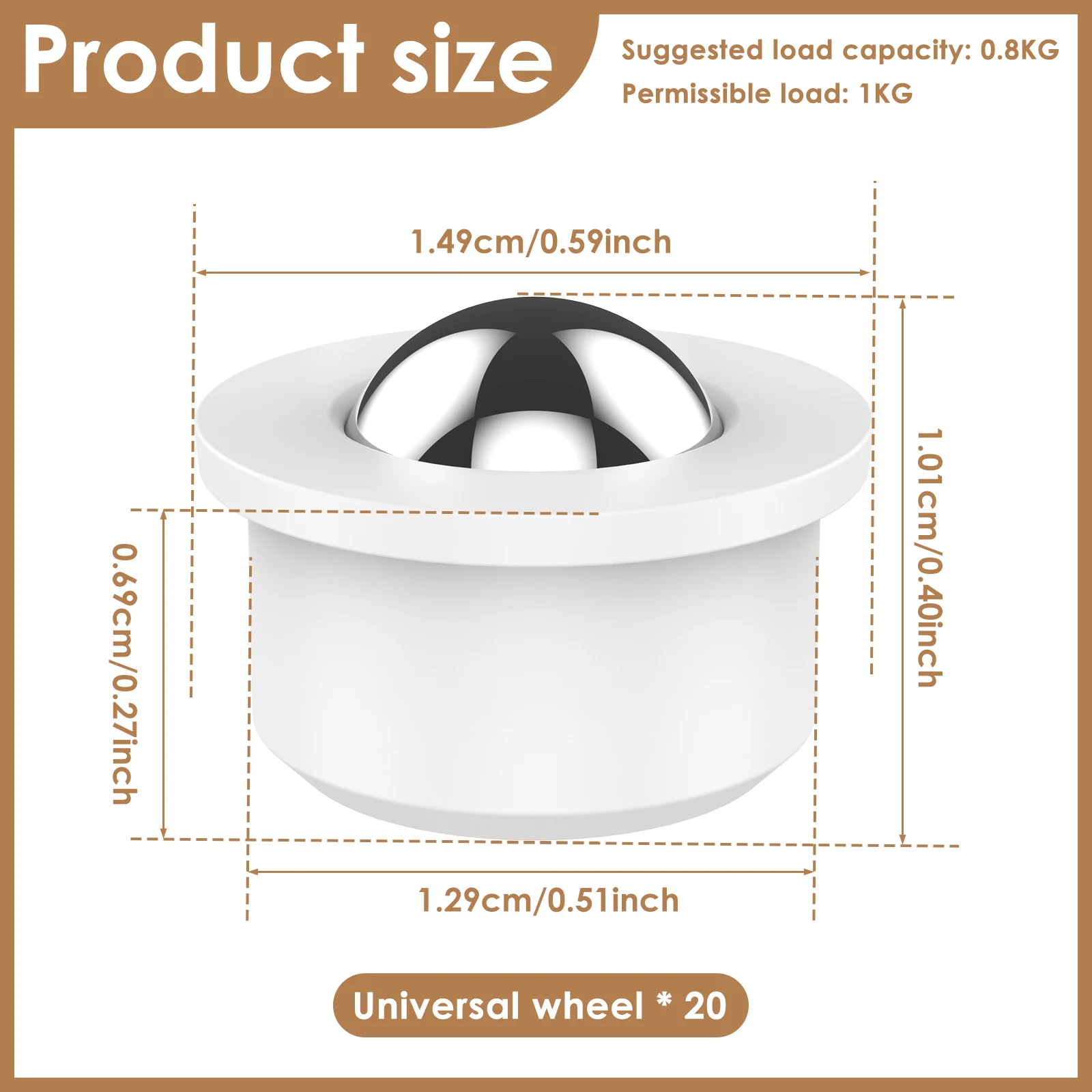 Mini Roulette Rotative à 360 °, Roulement de Transfert à Billes, Robuste, Petite Roue à Roulettes, Convoyeur de Table, 20 Pièces