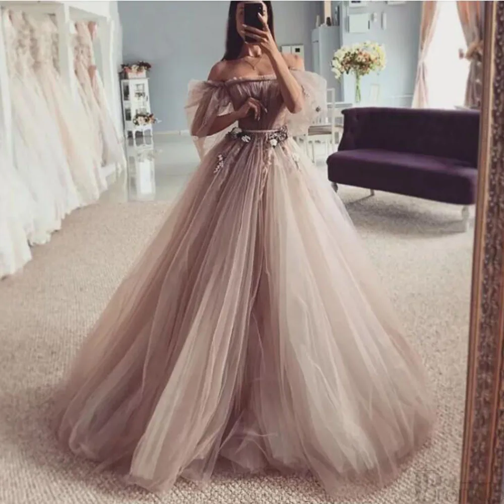 

ZJ9306 Customized New Pink Wedding Dress Ball Gown 2026 Tulle Ruched Off the Shoulder Court Train Lace up Bridal Gowns