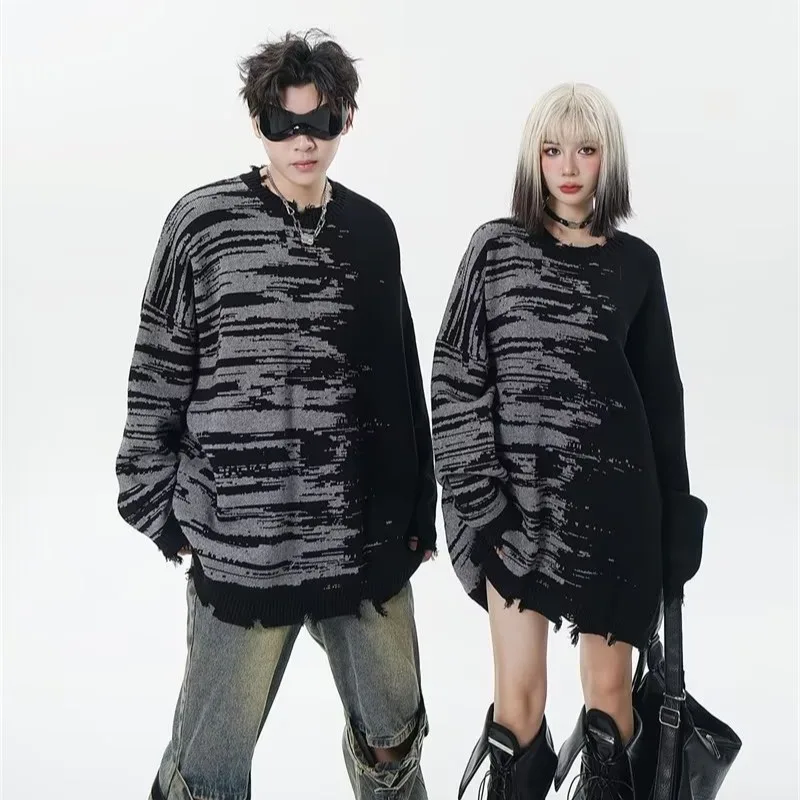 

Свободный длинный свитер из трикотажа для мужчин, осень-зима, большие размеры, до 35 кг, корейский стиль, модный, для ленивых, толстовка