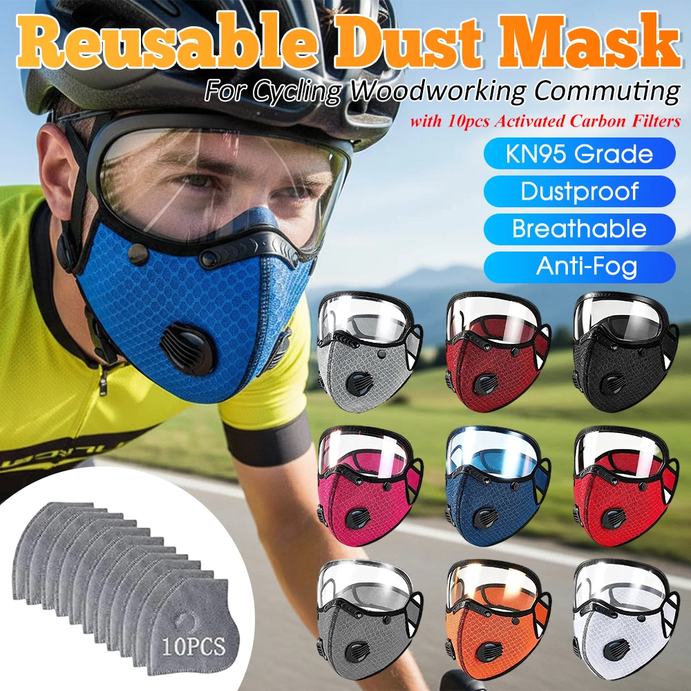 Breathable Dust Masks Dustproof Adjustable Respirator Mask Breathing Valve Riding Masks for Outdoor Commuting Dust Protection