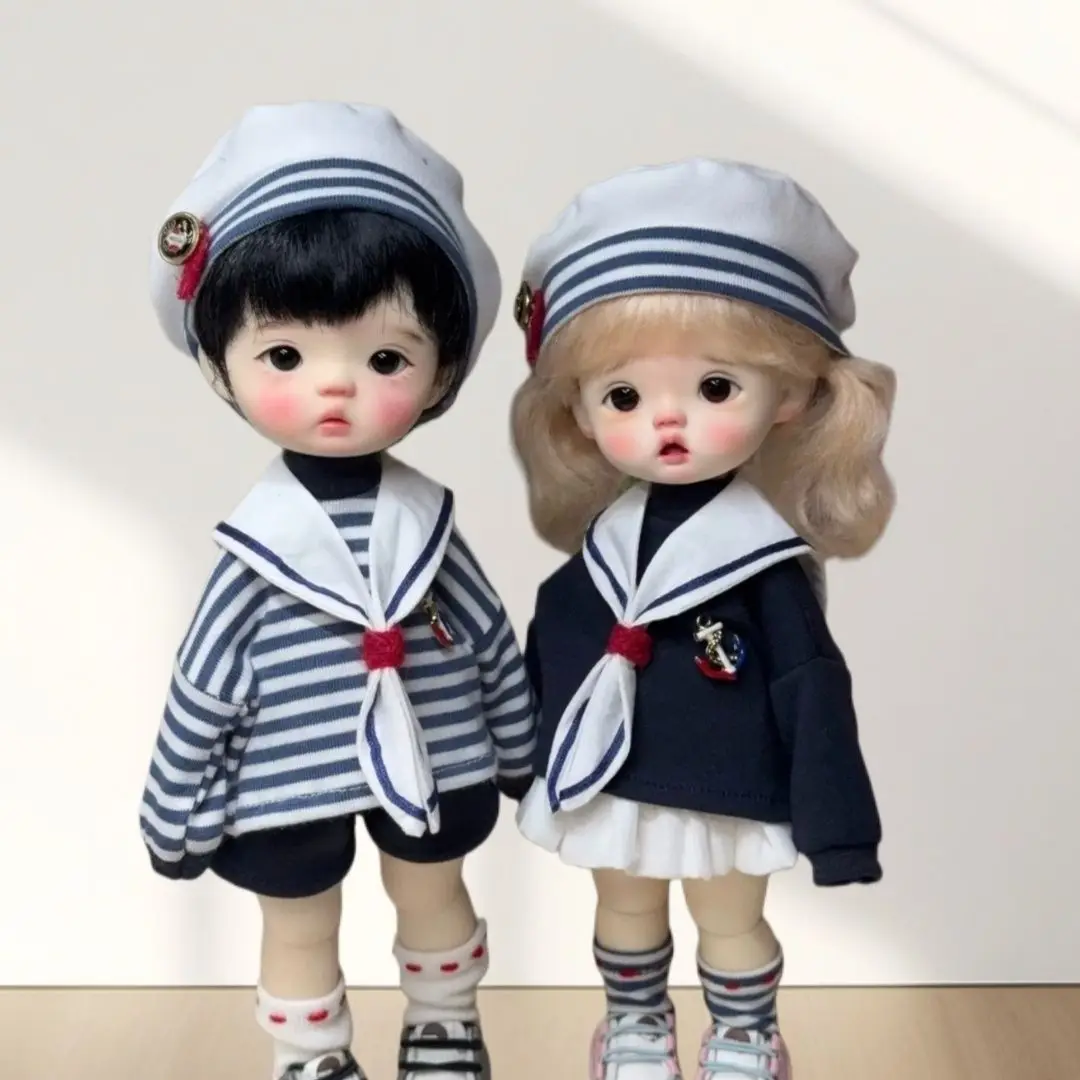 

1/6 Doll's Clothes Suit Sailor Style Set for 30cm Bjd Doll Hat+tie+top+skirt/shorts+socks Dress Up Toys Doll Accessories,No Doll