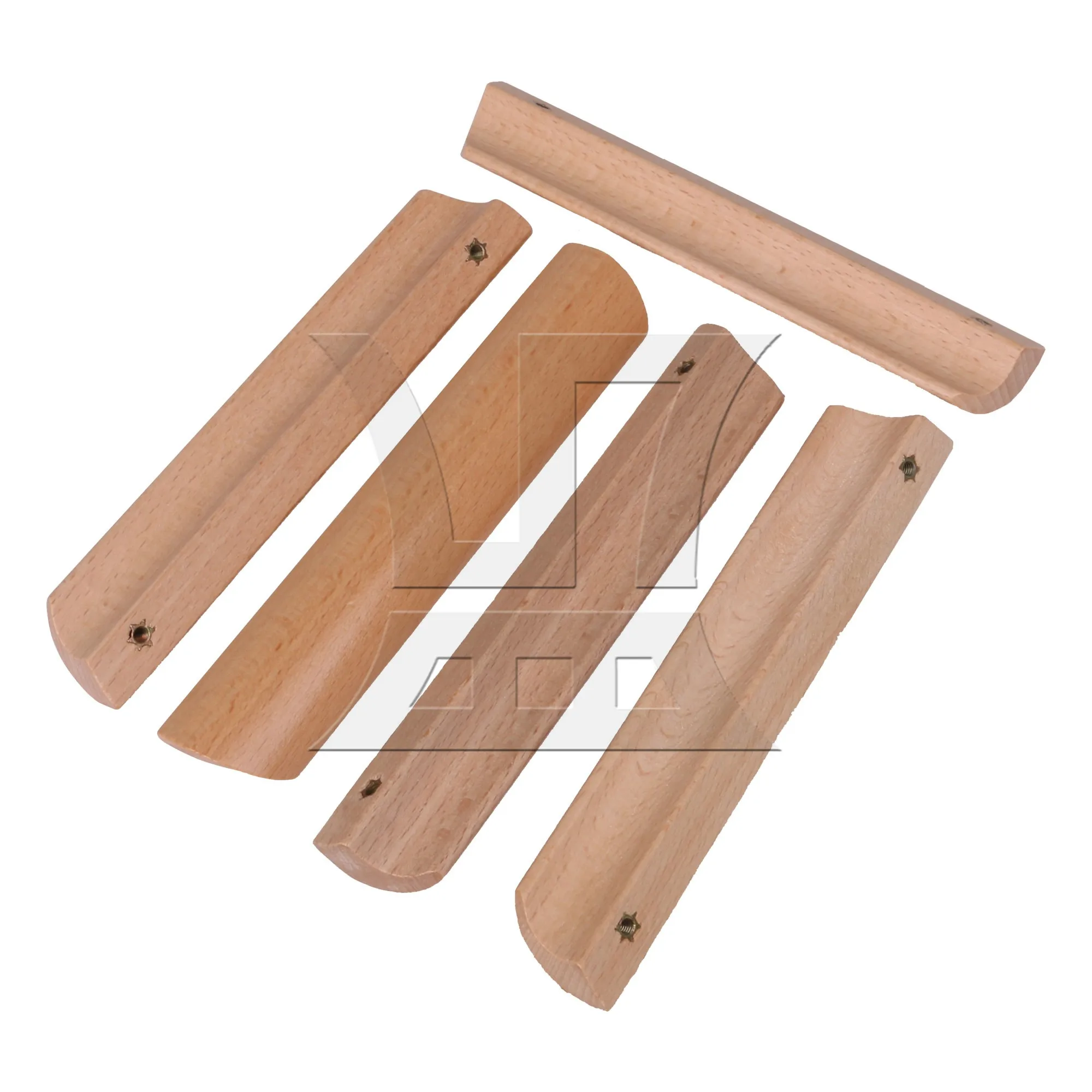 

CNBTR 1pc Furniture Finger Edge Pull Hole Distance 128mm Wood Color for Drawer Cabinet Handle