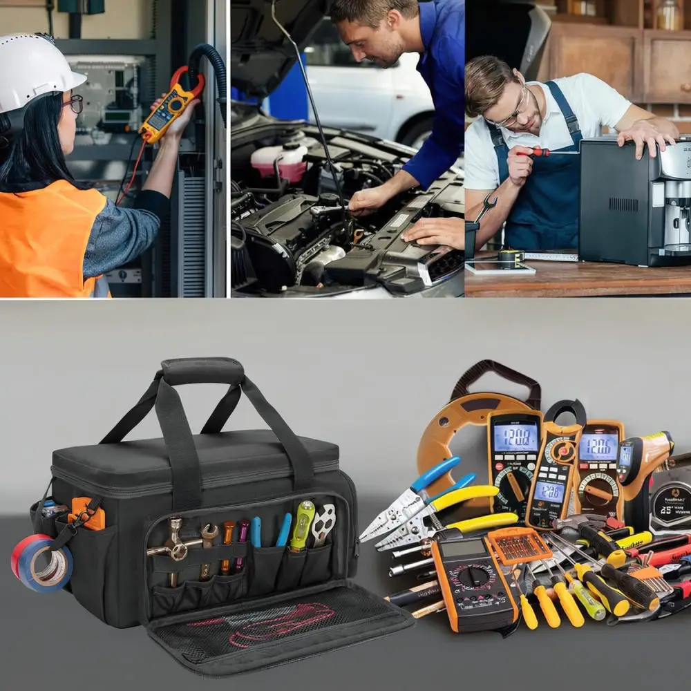 Durable Canvas Tool Organizer Bag Portable Storage Pouch For Manual Tools Versatile Carrier For Home And Worksite Use