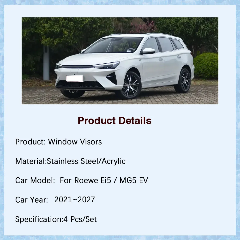 أقنعة نافذة السيارة لـ MG5 EV Roewe Ei5 MG EP ES EP22 2017 ~ 2026 واقيات المطر المقاومة للماء الزجاج الأمامي ملحقات السيارات