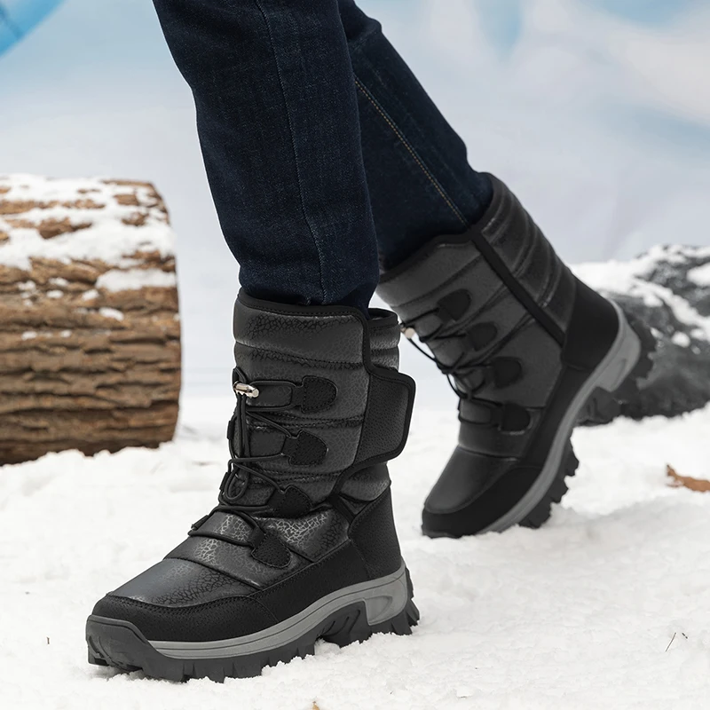 New Warm Plush Women\'s Snow Boots Fashion Outdoor Women Boots Platform Anti-Slip Hiking Boots Waterproof Winter Warm Ankle Boots