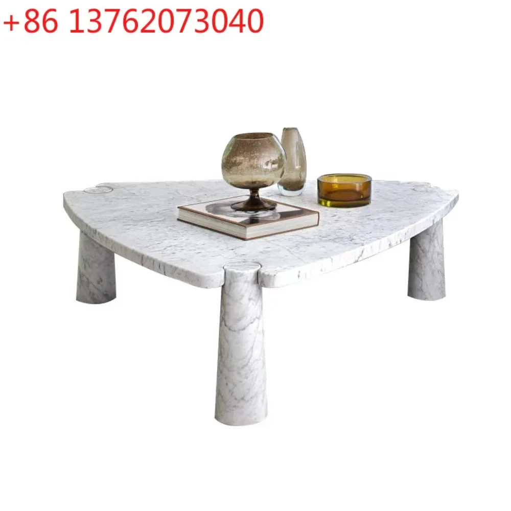 Italian minimalist triangle creative marble coffee table, modern model