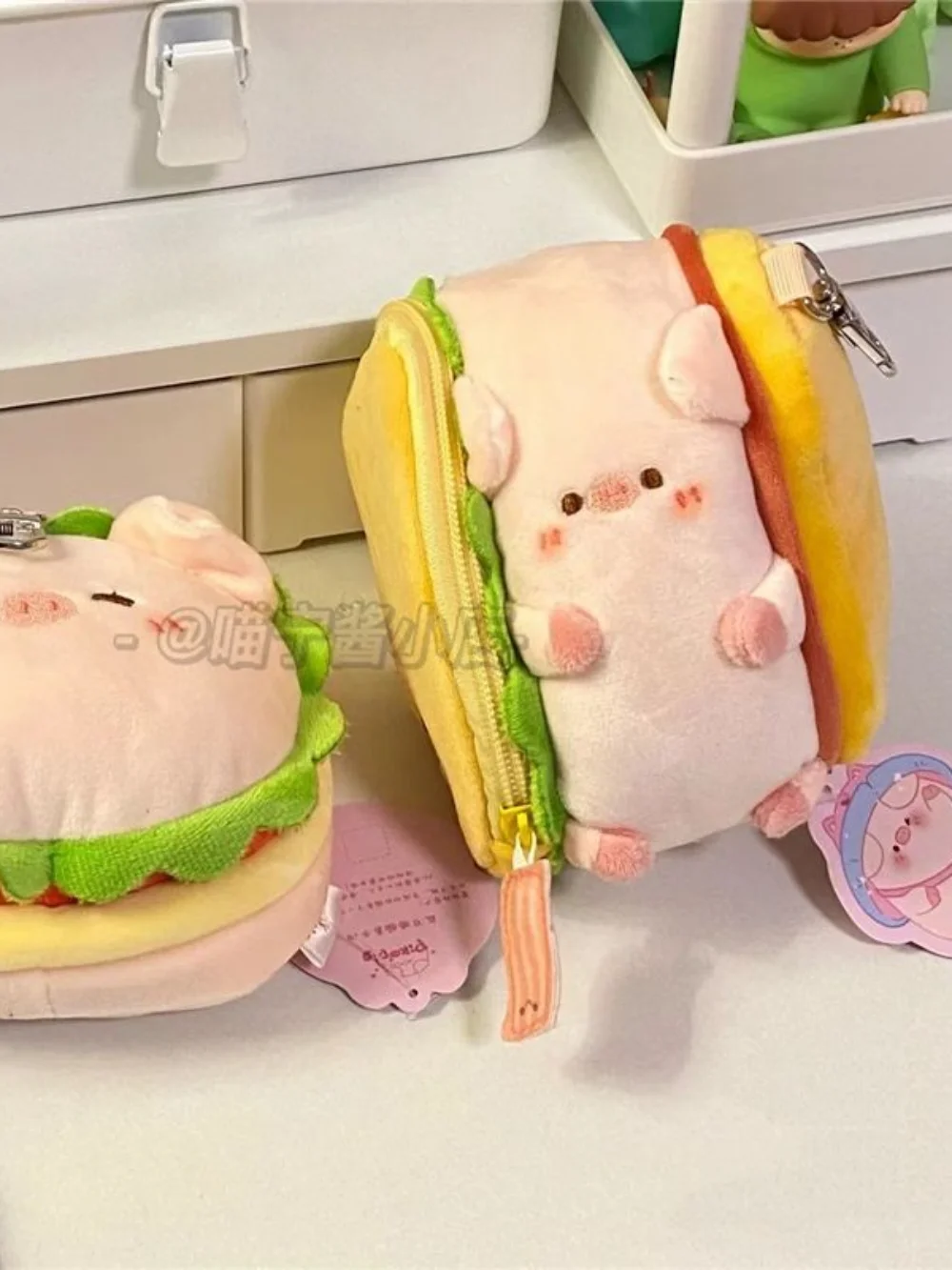 Piko Pig Sandwich Coin Purse Pendant Cute Student Schoolbag Pendant Niche Cute Cartoon Pendant Cute Bag