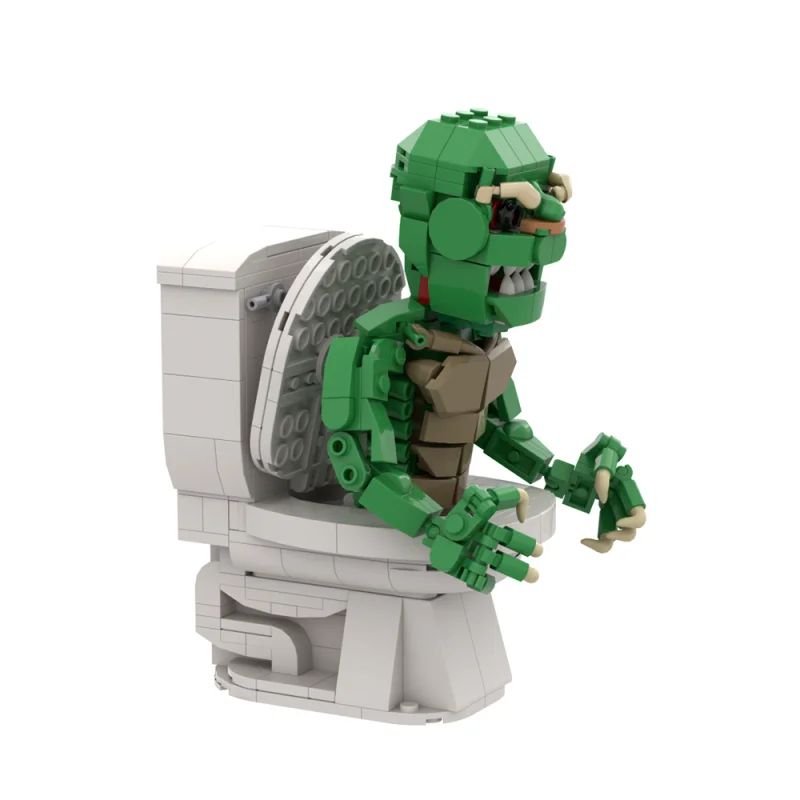 363PCS MOC Horror Movie Ghoulies Building Blocks Interest Green Toilet Monster Figures Model DIY Assembly Toys Halloween Gifts