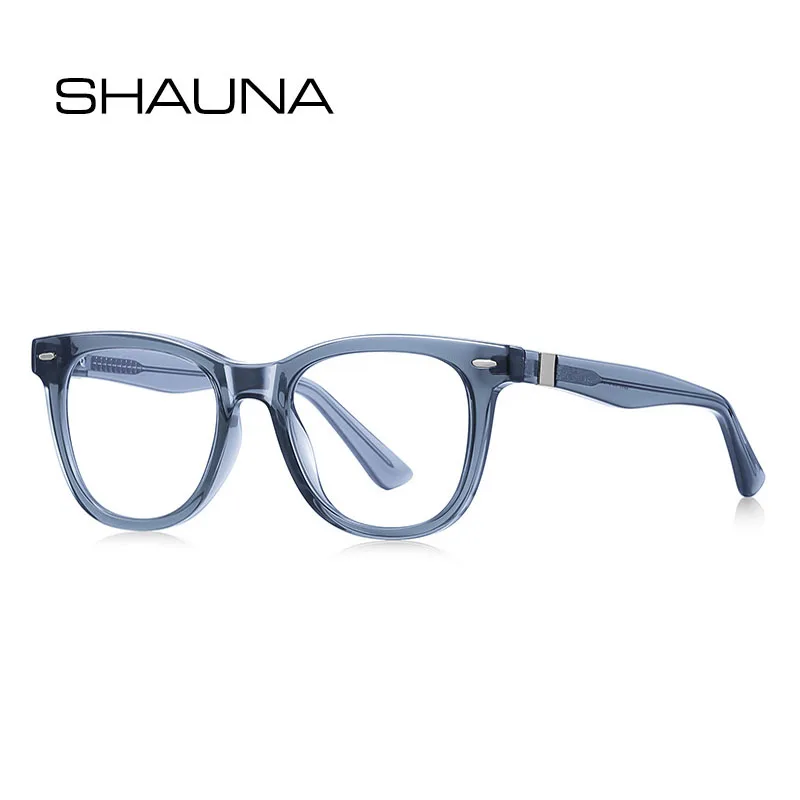 SHAUNA British Style TR90 Anti-Blue Light Glasses Frame Retro Rivets Spring Hinge Computer Eyeglasses UV400 - Image 6