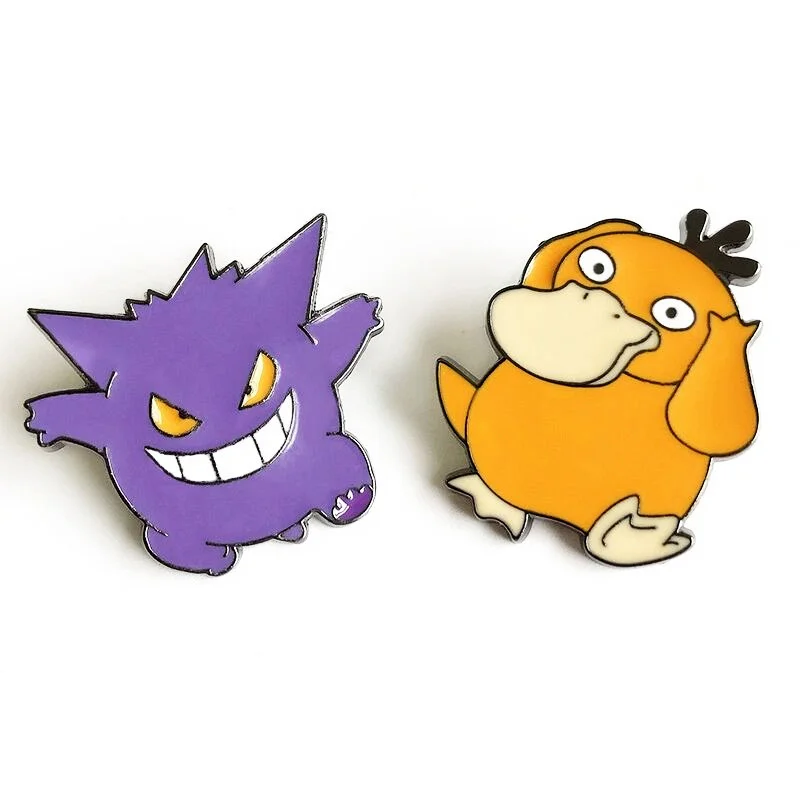 Anime Cartoon Pokemon Enamel Pins Pikachu Gengar Brooches  Brooch Bag Clothes Cosmic Badge Collection Jewelry Kid Gift