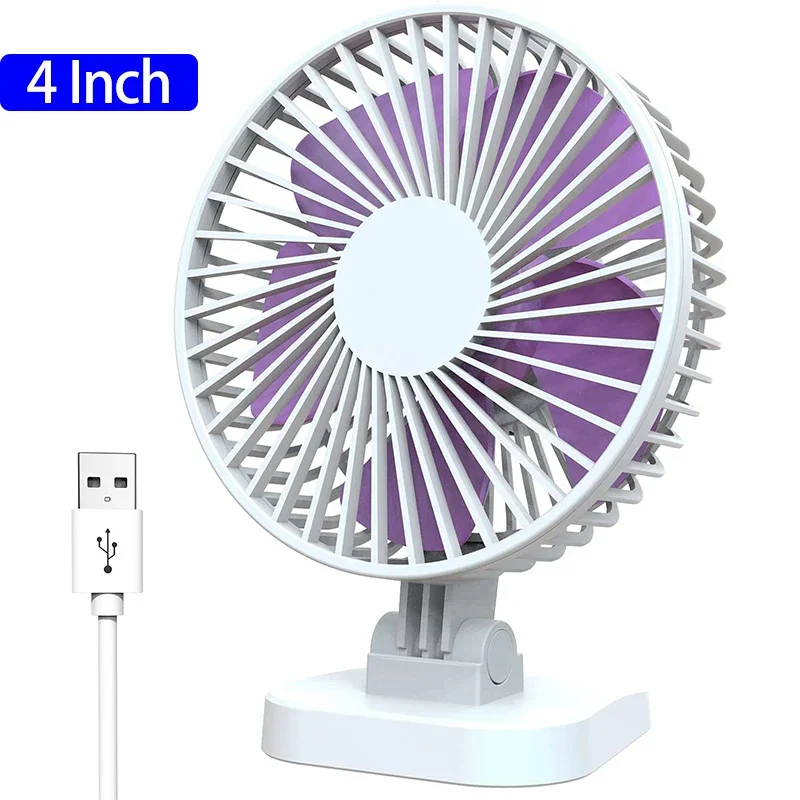 4 Inch Small Desk Fan, Powerful Airflow USB Powered Table Fan Personal Fan for Office,Table, Study, Bedroom