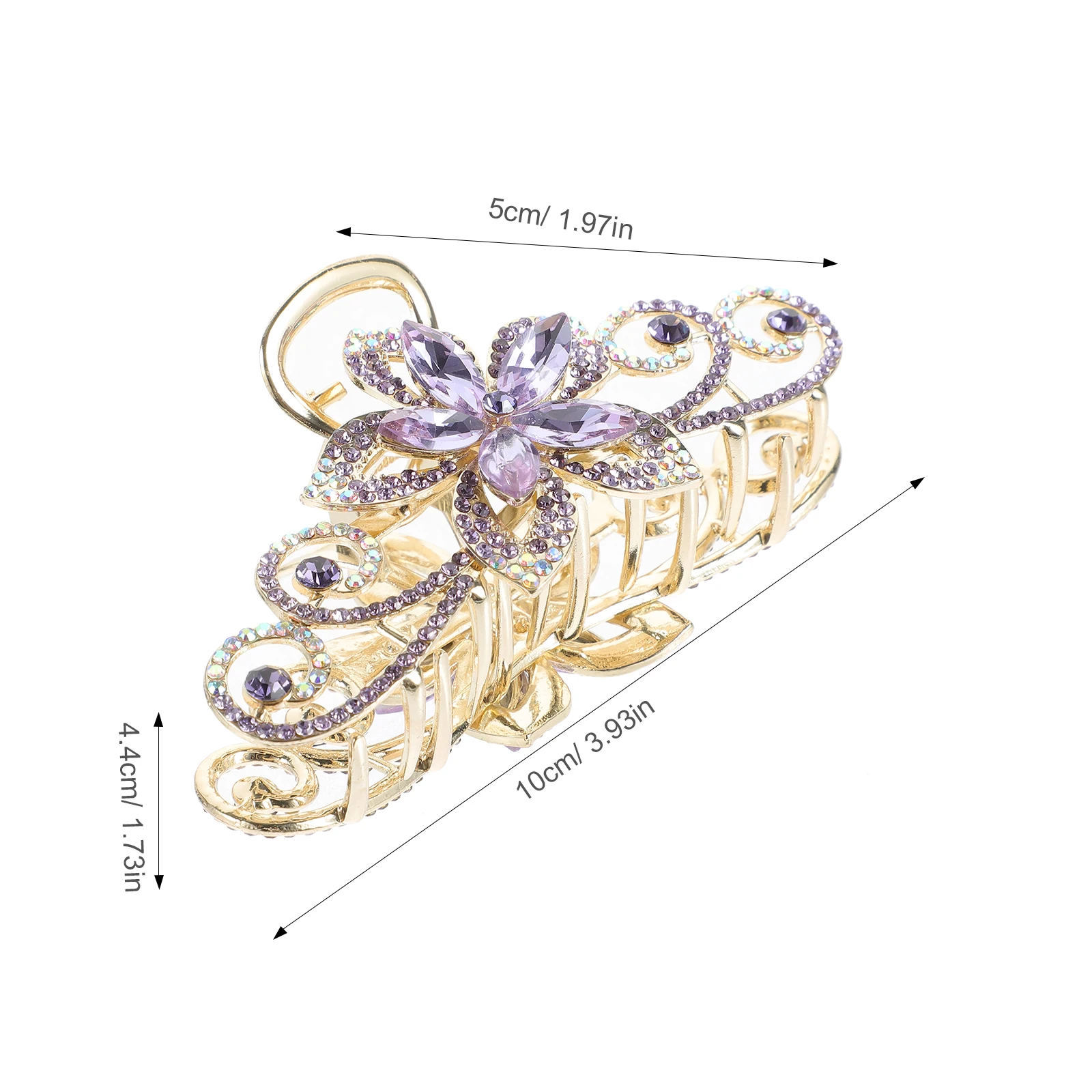 مشبك شعر أنيق كبير بمخلب على شكل زهرة من حجر الراين، تثبيت آمن، سبيكة متينة، تسريحات شعر مختلفة، مشابك فكية للشعر