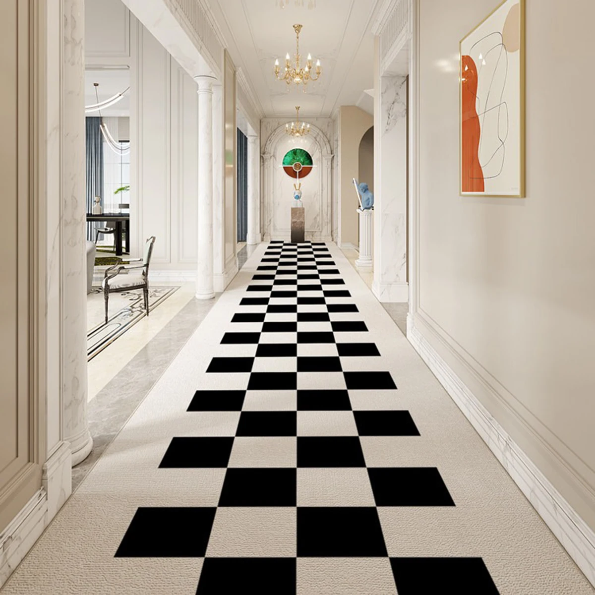Hallway Runner Rug Non-slip Corridor Long Carpet Fashion Minimalism Light Luxury Welcome Rug Entrance Doormat Home Decoration 러그