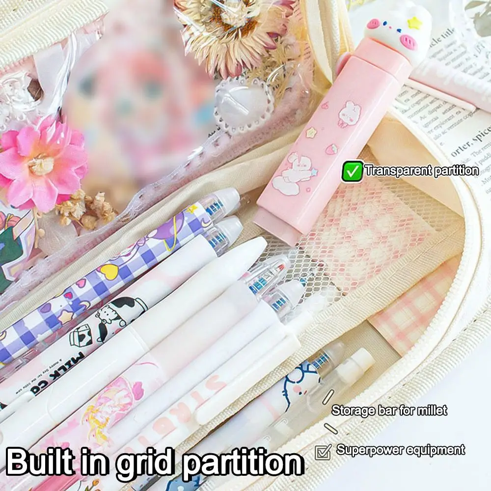 Portable Oxford Pen Bag Large Capacity Multi-function Stationery Storage Bag Pencil Case Student