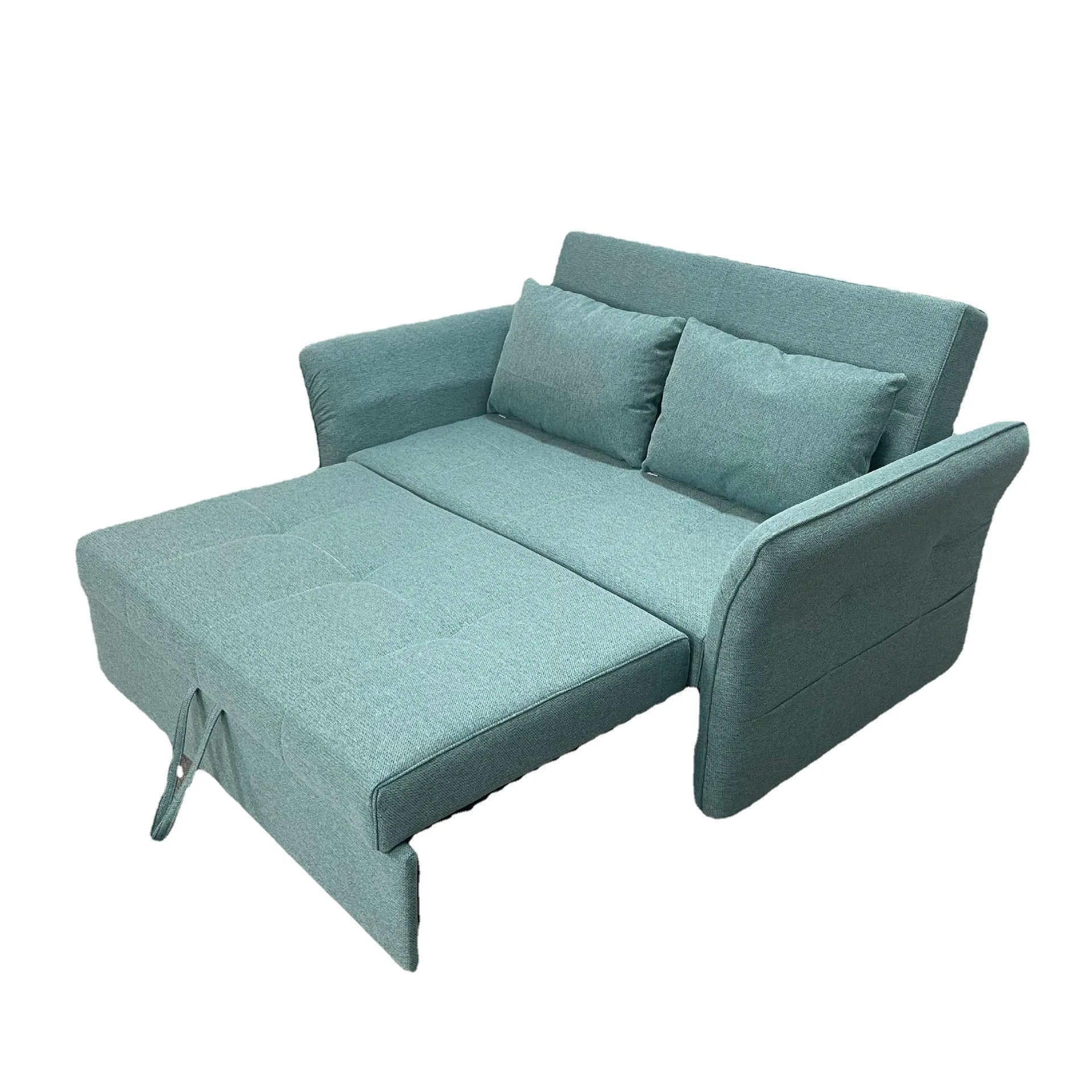 Modern Living Room Foldable 2 Seaters Double Folding Sofa Cum Bed Pull Out Convertible Sleeping Couch Sofa Bed with Armchair