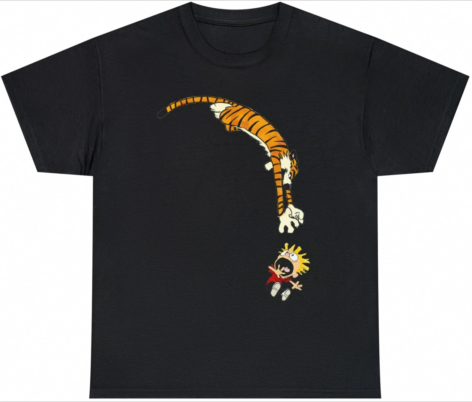 Calvin und Hobbes Comics Fan 90er Jahre Vintage lustiges T-Shirt Herren Damen Unisex Rundhals Kurzarm T-Shirt Sommer Herren T-Shirt