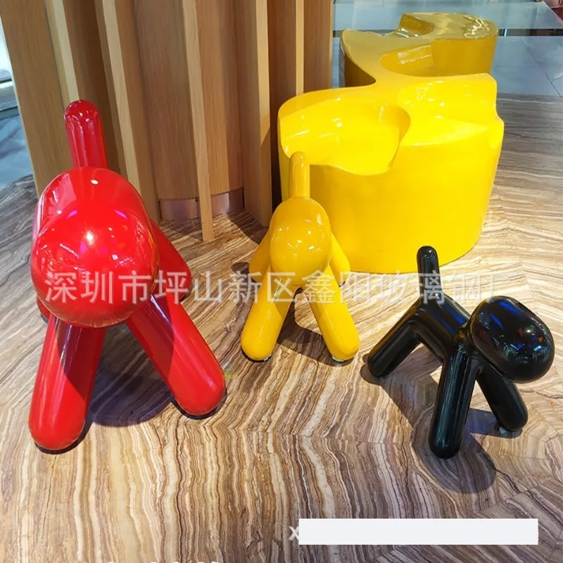 FRP creative puppy stool shopping mall cartoon animal leisure lounge waiting for FRP seats