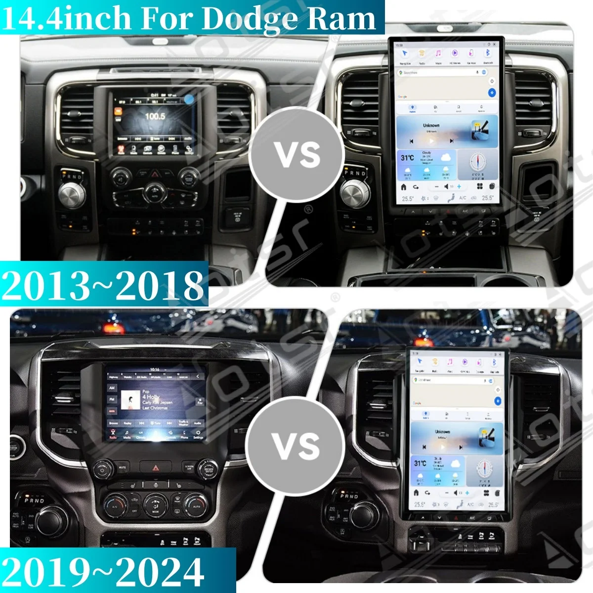 

14.4 Inch 8 Core Qualcomm Android 13 Car Multimedia Automotive Player For Dodge Ram 2013~2024 GPS Navigation Car Radio Head Unit