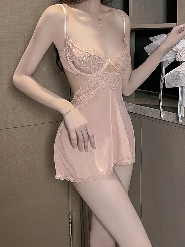 Frauen Sommer Mode Kleidung Strap Spitze Muster Europäischen und Amerikanischen Stil Neue Mesh Transparent Exotische Elegante Kleid 5RSI