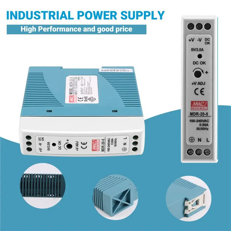 AEE3-20W Din Rail Power Supply Ac-Dc Driver Voltage Regulator Power Suply 110V 220V