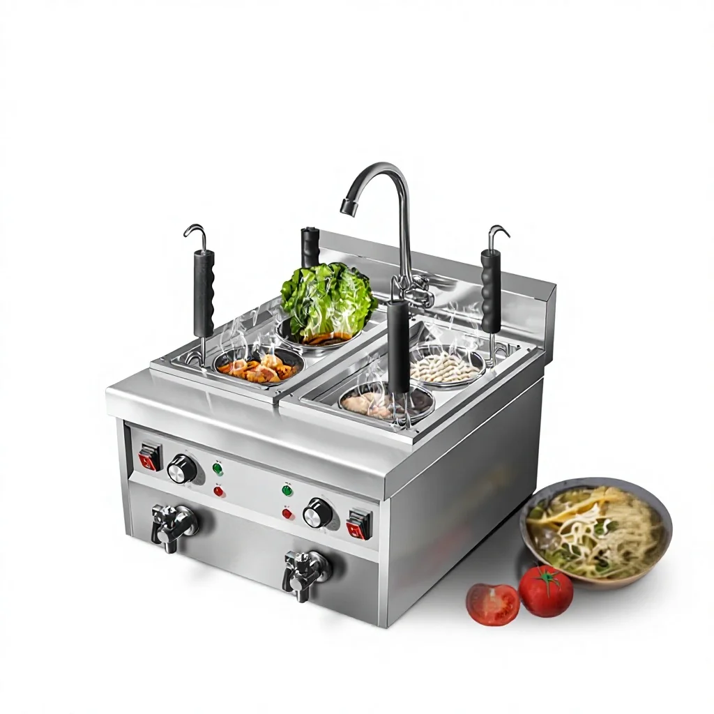 AL-P4 Desktop Electric Stainless Steel Noodle Cooker Intelligent Temperature Flameout Protection Malatang Pot Restaurant