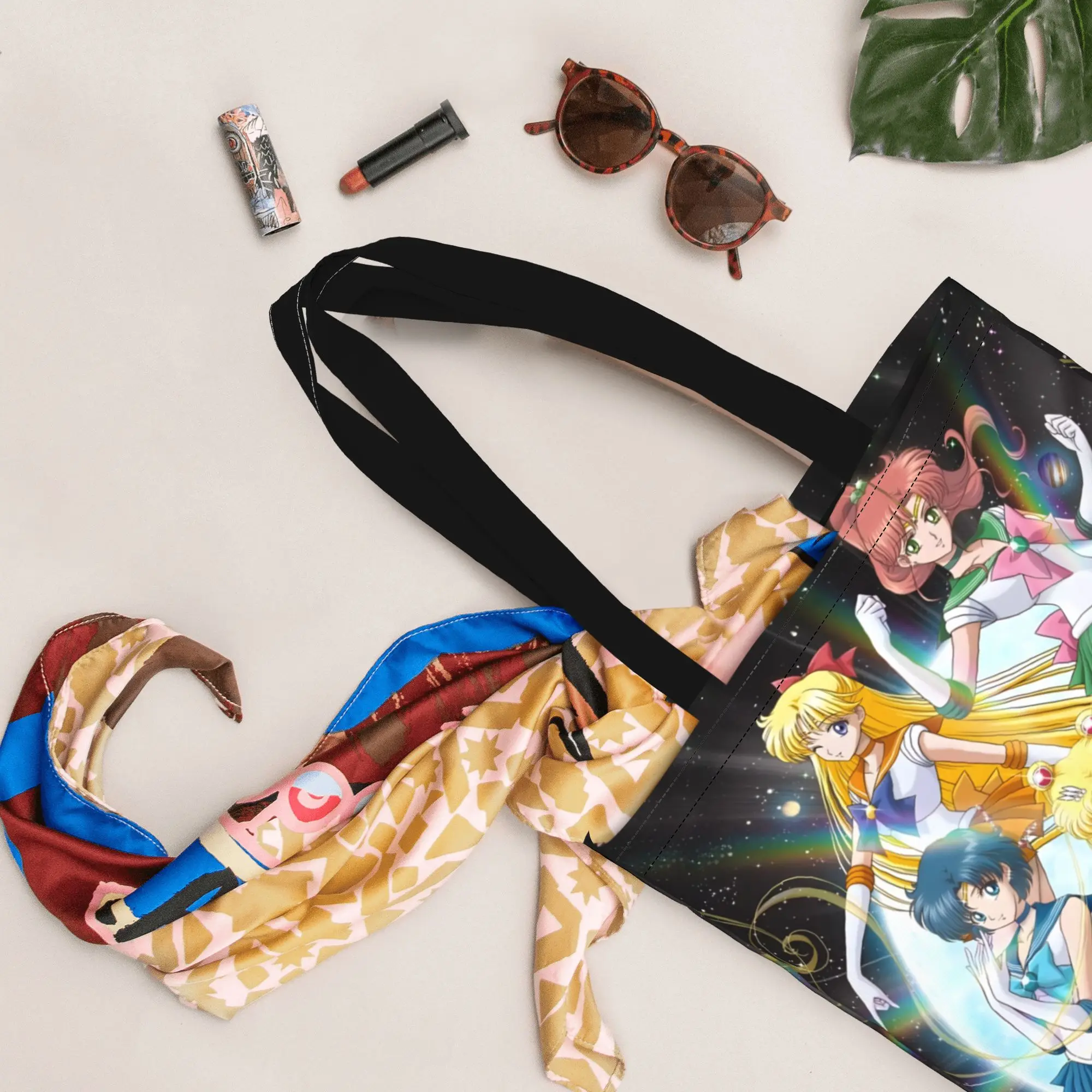 1PC Sailor Moon Team Canvas Tote Bag Sailor Moon Canvas Tote Bag Perfect for Shopping Grocery Travel & Outdoor - view 3