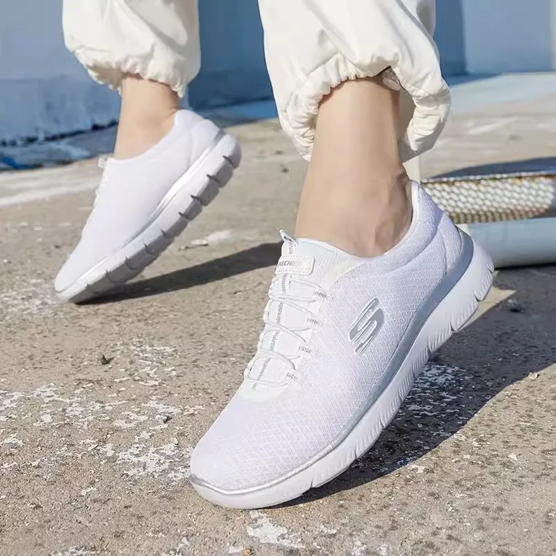 Skechers calçados esportivos femininos verão nova moda respirável sapatos casuais leves e confortáveis sapatos de caminhada