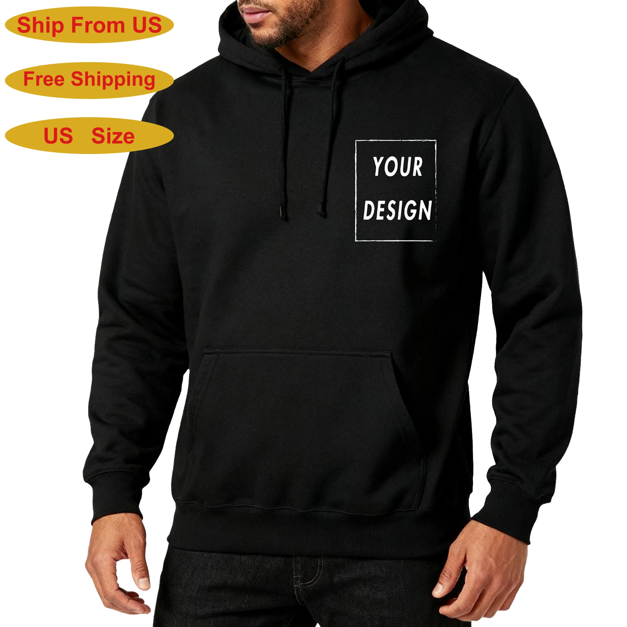 هوديس مخصصة للرجال والنساء بأكمام طويلة عالية الجودة مقنعين DIY صور أو نص هوديس سميكة يتم شحنها من الولايات المتحدة