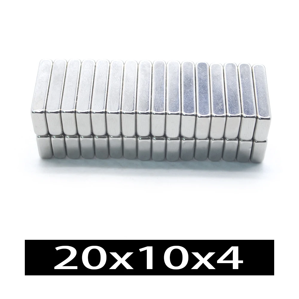 10 قطعة/الوحدة مغناطيس جديد ، 20x10x4 مللي متر ، مغناطيس مستطيل للاستخدام الصناعي ، مادة معدنية ، لا يتطلب بطارية 20*10*4 مللي متر
