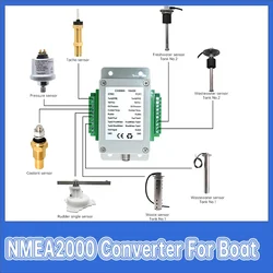 NMEA2000 Converter 0-190 Ohm CX5003 Boat Yacht Marine Connector Adapter /0.5m~4m Length Cables P67 Waterproof Line Accessories